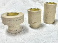 Bocaux porte-bougie en travertin Beige au Design Unique de luxe pour noël Offres Spéciales
