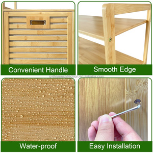 Gabinete de <span class=keywords><strong>Cocina</strong></span> de Bambú Impermeable Prep Clean SYT para la Zona Lateral del Fregadero, Gabinete de Almacenamiento con Puerta de Listones para el Esquina del Mostrador - Product Image 4