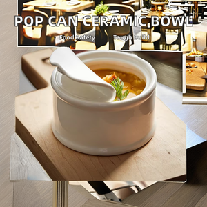 Assiettes à <span class=keywords><strong>d</strong></span>îner en céramique en forme de boîte de conserve blanche, vaisselle de restaurant <span class=keywords><strong>d</strong></span>'hôtel, bols à soupe, plats à sauce pour la maison - Product Image 3
