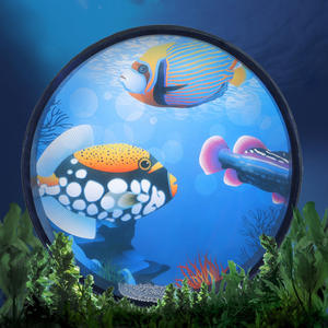 Nuevo Tambor Orff con Diseño de Olas Oceánicas, Instrumento de Percusión de 10 Pulgadas, Tambor de Mano con Temática Oceánica - Product Image 1