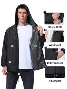 Chaqueta Cortavientos Plegable para Hombre, Impermeable, Ligera, para Correr, Viajar, Senderismo y Ciclismo - Product Image 6