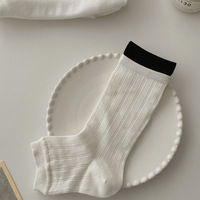 Chaussettes Quotidiennes Tendance en Coton et Spandex Tricotées pour Femme, Douces, Blanches, Grises, Noires, Anti-bactériennes, Longueur Cheville, Collection Printemps-Automne, Vente en Gros