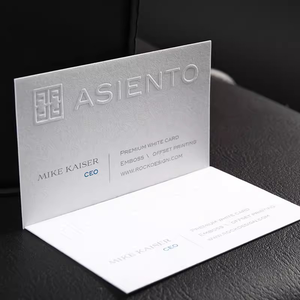 Vente en gros de <span class=keywords><strong>cartes</strong></span> de remerciement d'affaires imprimées en relief avec logo personnalisé, matériau recyclable mat de luxe - Product Image 2