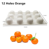 Moule à gâteau en silicone en forme de fruits, sphère ronde, 6, 8, 12 cavités, pour mousse au chocolat 3D, outils de pâtisserie DIY, qualité alimentaire