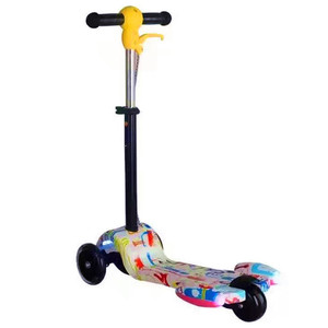 Kids Scooter 3 <b>Wheel</b> Adjustable Height With Lights For 1-6 Years Old Children <b>Plastic</b> Body Pu <b>Wheels</b> Foot Scooter - Product Image 3