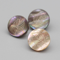 Boutons en nacre naturelle faits à la main, polis, décoratifs pour chemises/cardigans, couleurs abricot noir, couture moderne DIY