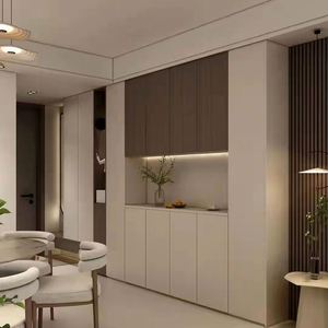 Meuble de rangement en bois moderne pour salon, armoire à couverts, étagère à chaussures, porte d'entrée au design chic - Product Image 1