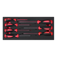 Ensemble d'outils CRV 4 pièces avec plateau en mousse EVA DMS02 – Pince à bec rond courbé, pince coupante pour fil, pince à circlips, pince à anneaux à ressort à aiguille longue