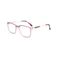 Monture de lunettes optiques carrées TR |   Temple en métal |   Couleur dégradée transparente |   Lunettes de vue |   Couleurs multiples