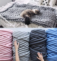Nid de chat pour animaux de compagnie de couleur macaron tissé à la main, lavable en machine, lavable à l'eau bricolage bras lit pour chien en tissu grossier