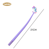 Stylos gel créatifs en silicone souple Yachen, motif licorne de dessin animé, fournitures scolaires pour étudiants, 48 pièces/boîte, Diwali Ramadan