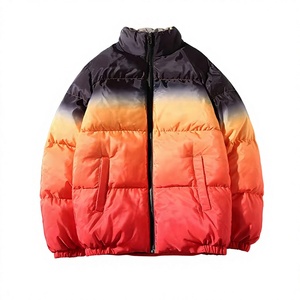 Men's Winter Puffer <b>Jackets</b> <b>Canvas</b> Stand Collar Breathable Windproof Customized Printing Front Logo Streetwear OEM Service - Product Image 1