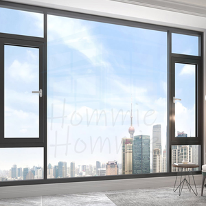 Foshan Hommie Fenêtre à ouverture supérieure en alliage d'aluminium à rupture de pont thermique, avec moustiquaire en acier inoxydable et double vitrage - Product Image 4