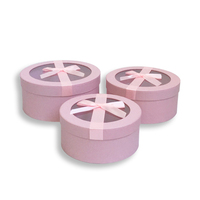 Coffrets cadeaux avec ruban coloré rond en PVC, boîte à fleurs pour chapeau en carton, logo personnalisé