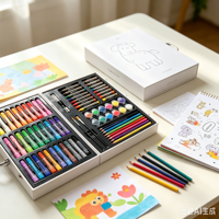 Ensemble de crayons et feutres à eau pour enfants, série animaux