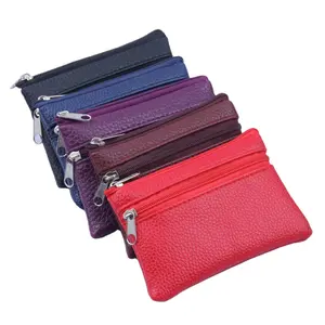 Promotions small wallets coin pouch pu leather money bags colorful coin purses with zipper front pocket for women, ladies, girls