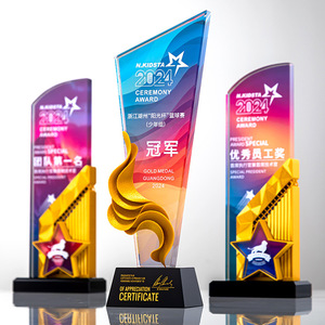 Crystal Glass 3D <b>Trophy</b> With 2025 Laser <b>Engraved</b> Digital Printing For Sales Champion Award Ceremony Business Gift - Product Image 4