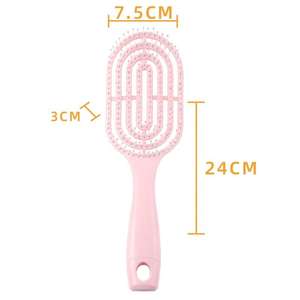 <span class=keywords><strong>Brosse</strong></span> à <span class=keywords><strong>cheveux</strong></span> <span class=keywords><strong>bouclés</strong></span> pliable avec coussin en nylon ionique à poignée personnalisée, massage du cuir chevelier, démêlage, avec ventilation / utilisation à sec, forme ronde - Product Image 4