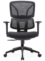 Chaise de bureau pivotante moderne et élégante en maille noire avec base en acier inoxydable pour la maison, le bureau, l'hôpital, l'hôtel - Confortable