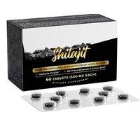 Complément alimentaire ZLS OEM/ODM Shilajit de l'Himalaya en comprimés pour personnes d'âge moyen et âgées, 500 mg, minéraux traces ioniques, vitamines complètes, acides aminés