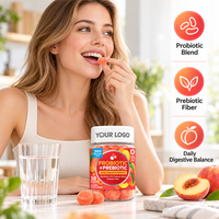 Gummies Probiotiques et Prébiotiques OEM Saveur Pêche – Complément Alimentaire Quotidien en Fibres – Marque Privée, Formule Personnalisée, Vente en Gros Usine