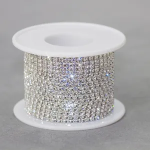 Grosir Aksesori kunci pakaian berlian imitasi sandal hak tinggi Diy rantai dekoratif kristal wanita