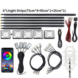 Lumières d'ambiance pour voiture à LED RGB 64 couleurs, bande acrylique cachée universelle 18-en-1, lampe d'ambiance intérieure - Product Image 3