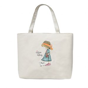 Bolsa de Lona de Gran Capacidad para Mujer, Bolsa de Hombro Bordada con Cremallera para Uso Diario y de Viaje - Product Image 1