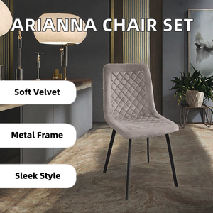 Ensemble de 4 chaises contemporaines italiennes Arianna en velours rose avec pieds en métal pour salle à manger intérieure - Product Image 2