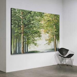 Peinture sur toile d'arbre vert 3D, texture d'arbre vert, peinture moderne sur toile, décoration murale, peinture artisanale, décoration intérieure, art mural - Product Image 3