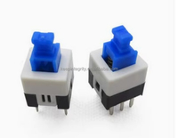 Interrupteur autobloquant 8X8MM/interrupteur à bouton/interrupteur à bouton bleu blanc noir 6 broches