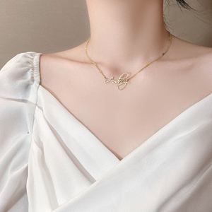 XL074 letra colgante collar Accesorios Estilo de lujo versátil impermeable joyería de moda principal collar de acero inoxidable <span class=keywords><strong>cadena</strong></span> - Product Image 6