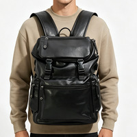 Sac à dos unisexe décontracté en PU souple pour voyage, grande capacité, en polyester, compatible ordinateur portable 16 pouces, léger, pour les déplacements quotidiens et les voyages d'affaires