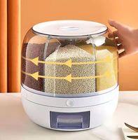 Distributeur de céréales multifonctionnel rotatif pliable en plastique ABS, résistant à l'humidité, pour cuisine, boîte de rangement pour céréales, conteneur à riz, anti-insectes