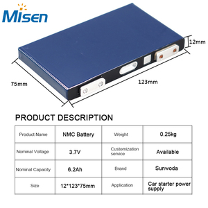 Customized Nuts Grade 7.4V 6.2Ah <b>3.7V</b> Prismatic Lithium Ion High C Rate 70C NMC <b>Battery</b> Cell for Prius - Product Image 2