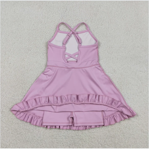 Robe de yoga pour filles Boutique Girls S0712, couleur unie violette, combinaison - Product Image 2