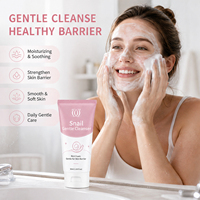 Nettoyant doux coréen OEM/ODM à base de bave d'escargot, réparateur de barrière cutanée, à faible pH, apaisant à la Centella, mousse nettoyante visage pour tous types de peaux
