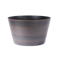 Pot Bunga Taman Desain Kayu Plastik Dibuat dengan Baik Desain Pabrik Dalam Ruangan Dekoratif Ember Gaya Pedesaan Pot Tong Anggur