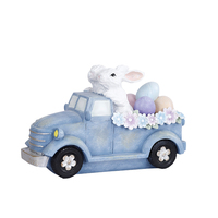 Reco – figurine de lapin en résine avec fleur pour les décorations de vacances, nouveau Design, cadeau de pâques