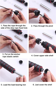 <span class=keywords><strong>Corde</strong></span> à <span class=keywords><strong>sauter</strong></span> professionnelle pour la maison, pour la mise en forme du corps, la combustion des calories, rotation à 360 degrés, poignée antidérapante - Product Image 5