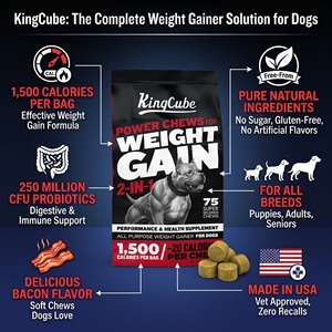 Kingcube - Golosinas Blandas de Alta Calidad para Aumentar Peso en Perros, Suplementos de Proteína para el Desarrollo Muscular de Cachorros, para <span class=keywords><strong>Bully</strong></span>, <span class=keywords><strong>Pitbull</strong></span> y Todas las Razas - Product Image 3