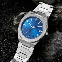 Montre-bracelet de luxe pour homme, marque de mode, 20 mm, aiguilles, mouvement à quartz, étanche 5 ATM, bracelet en acier inoxydable, verre à motif rayon de soleil