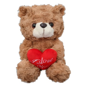 Ours en peluche avec écharpe et fleurs, ours en peluche couple, ours en coton PP en forme de cœur, cadeau d'anniversaire mignon, 31cm-50cm, vente en gros - Product Image 5