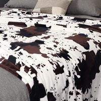 Plaid en peluche à imprimé vache, ultra doux, moelleux, écologique, léger, en polyester, pour toutes les saisons, emballage cadeau personnalisé