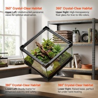 Terrariums pour reptiles, habitat vertical tropical, kit de démarrage pour petits reptiles et amphibiens d'habitat arboricole comme les geckos et les grenouilles