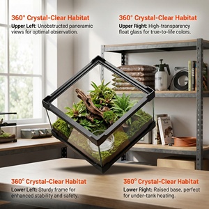 Terrariums pour reptiles, habitat vertical tropical, kit de démarrage pour petits reptiles et amphibiens d'habitat arboricole comme les geckos et les grenouilles - Product Image 5