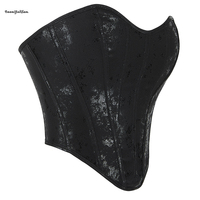 Pull zippé vêtements gothique Corselet femmes poitrine liant Bustier dos fermeture éclair réglable Faux cuir Corset haut court