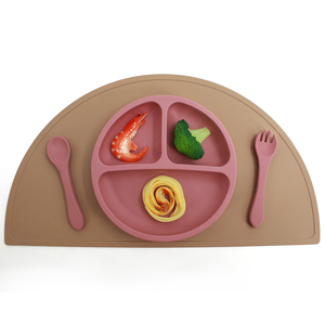 Teenware Manufacturer Customized Logo BPA Free Soft Eco-Friendly <b>Silicone</b> Semicircle Cartoon Reusable Anti-Heat Non-Slip Toddler - Product Image 1