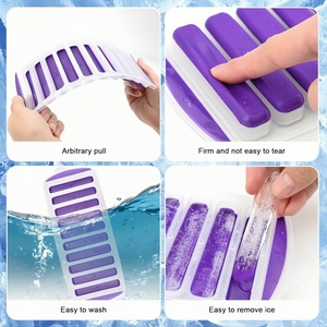 Lot de 3 moules à glaçons flexibles à démoulage facile, 21 compartiments, forme allongée, en plastique et TPR - Product Image 4