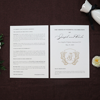 Folleto de tarjeta de programa de Ceremonia de fiesta de boda elegante de tamaño A4 impresión personalizada
